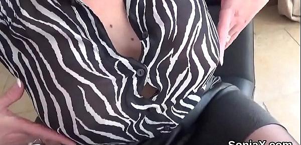  Unfaithful british mature lady sonia shows her huge tits